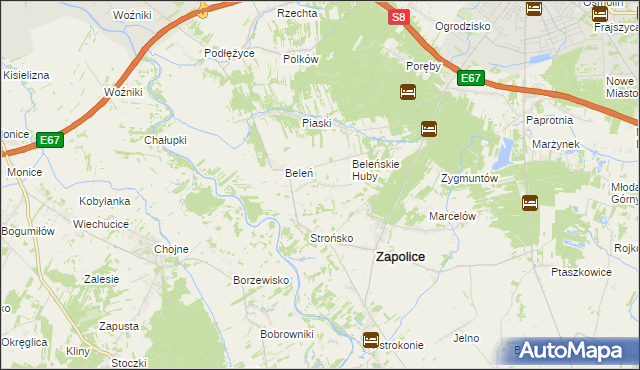 mapa Beleń-Kolonia, Beleń-Kolonia na mapie Targeo