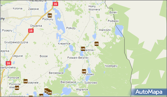 mapa Berżniki, Berżniki na mapie Targeo