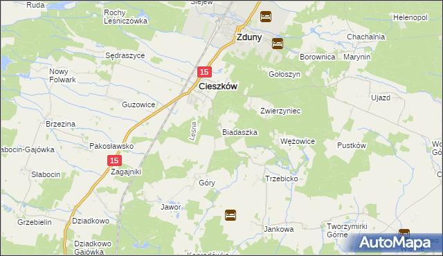 mapa Biadaszka, Biadaszka na mapie Targeo