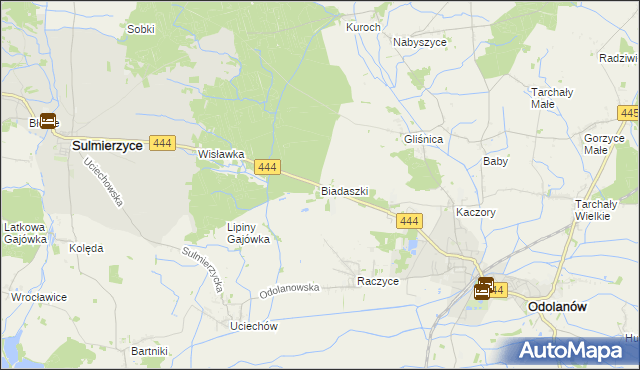 mapa Biadaszki gmina Odolanów, Biadaszki gmina Odolanów na mapie Targeo