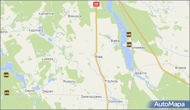 mapa Biała gmina Biały Bór, Biała gmina Biały Bór na mapie Targeo