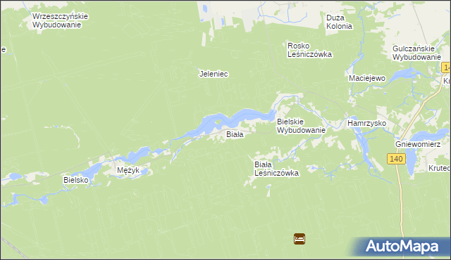 mapa Biała gmina Wieleń, Biała gmina Wieleń na mapie Targeo