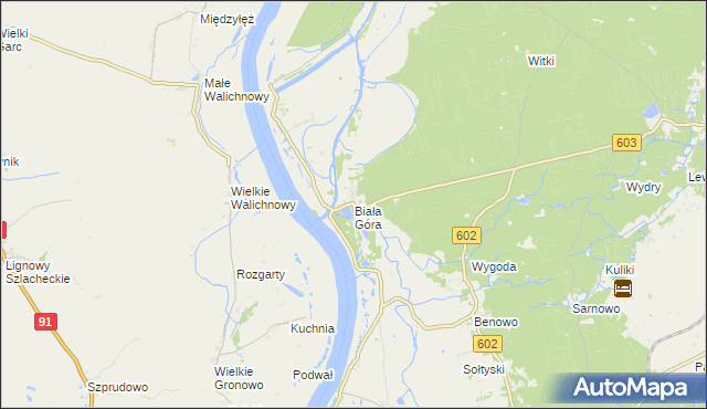 mapa Biała Góra gmina Sztum, Biała Góra gmina Sztum na mapie Targeo