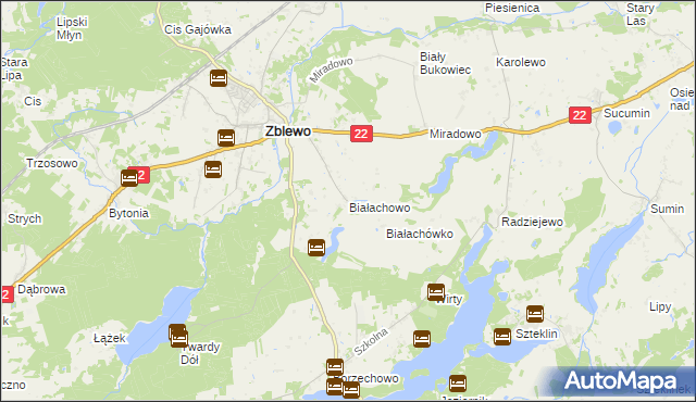 mapa Białachowo, Białachowo na mapie Targeo