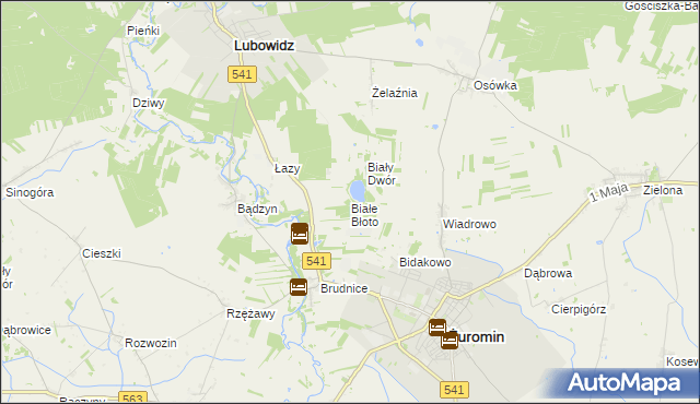 mapa Białe Błoto gmina Żuromin, Białe Błoto gmina Żuromin na mapie Targeo