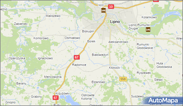 mapa Białowieżyn, Białowieżyn na mapie Targeo