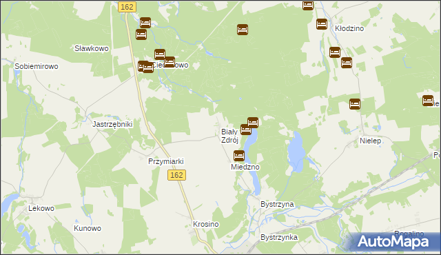 mapa Biały Zdrój gmina Sławoborze, Biały Zdrój gmina Sławoborze na mapie Targeo