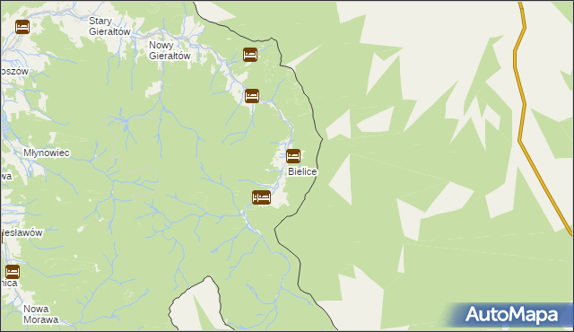 mapa Bielice gmina Stronie Śląskie, Bielice gmina Stronie Śląskie na mapie Targeo