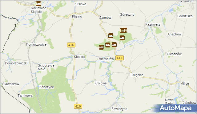 mapa Biernatów gmina Głubczyce, Biernatów gmina Głubczyce na mapie Targeo