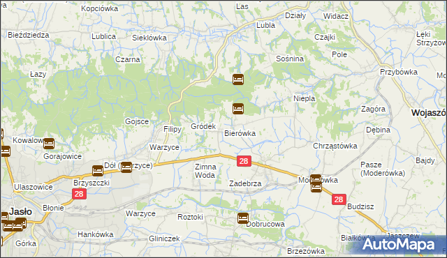 mapa Bierówka, Bierówka na mapie Targeo