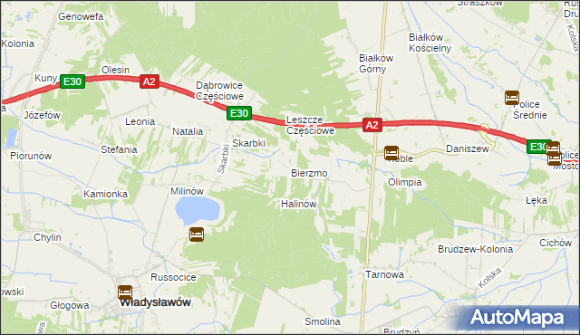 mapa Bierzmo, Bierzmo na mapie Targeo