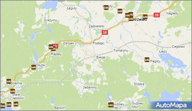 mapa Biesal, Biesal na mapie Targeo