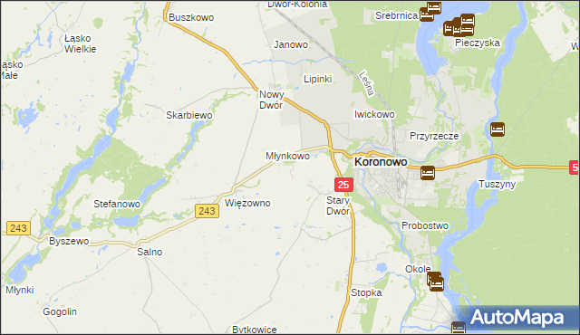 mapa Bieskowo, Bieskowo na mapie Targeo