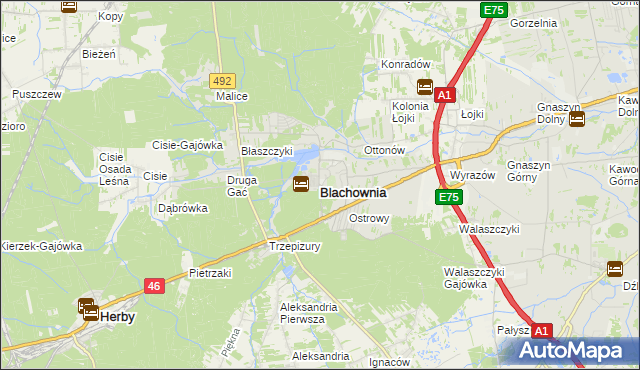 mapa Blachownia, Blachownia na mapie Targeo