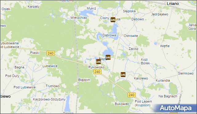 mapa Błądzim gmina Lniano, Błądzim gmina Lniano na mapie Targeo