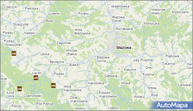 mapa Błażowa Górna, Błażowa Górna na mapie Targeo