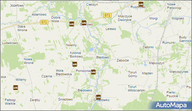 mapa Błędowo gmina Pomiechówek, Błędowo gmina Pomiechówek na mapie Targeo