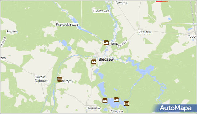 mapa Bledzew, Bledzew na mapie Targeo