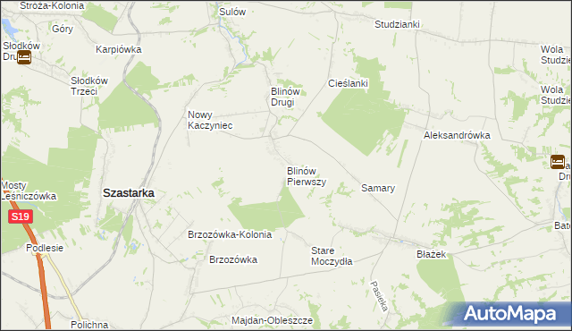 mapa Blinów Pierwszy, Blinów Pierwszy na mapie Targeo