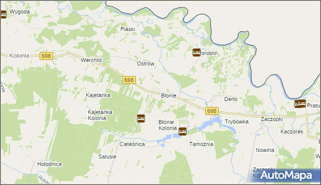 mapa Błonie gmina Janów Podlaski, Błonie gmina Janów Podlaski na mapie Targeo