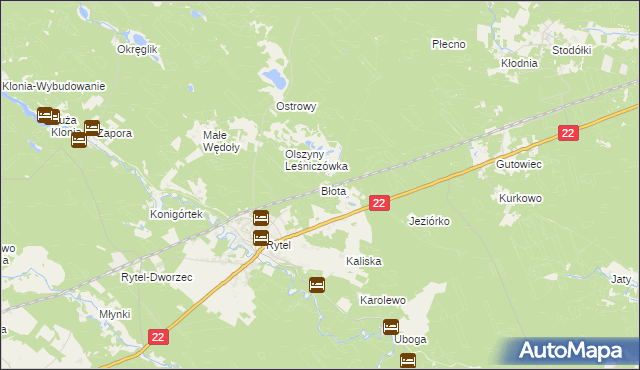 mapa Błota gmina Czersk, Błota gmina Czersk na mapie Targeo