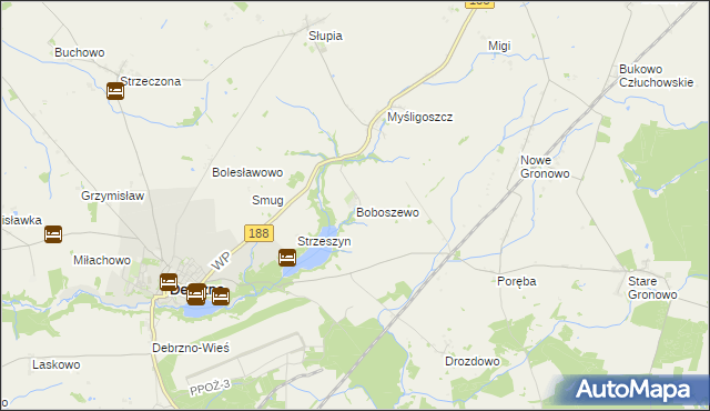 mapa Boboszewo, Boboszewo na mapie Targeo