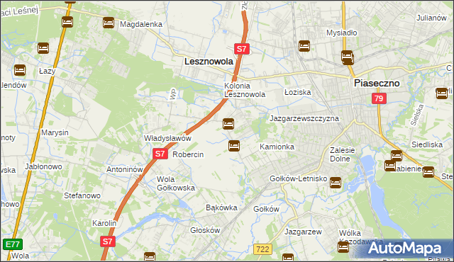 mapa Bobrowiec gmina Piaseczno, Bobrowiec gmina Piaseczno na mapie Targeo