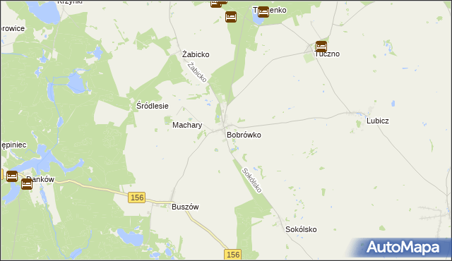 mapa Bobrówko gmina Strzelce Krajeńskie, Bobrówko gmina Strzelce Krajeńskie na mapie Targeo