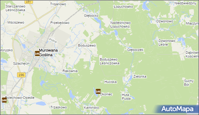 mapa Boduszewo Leśniczówka, Boduszewo Leśniczówka na mapie Targeo