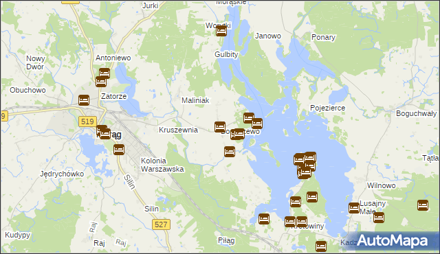 mapa Bogaczewo gmina Morąg, Bogaczewo gmina Morąg na mapie Targeo