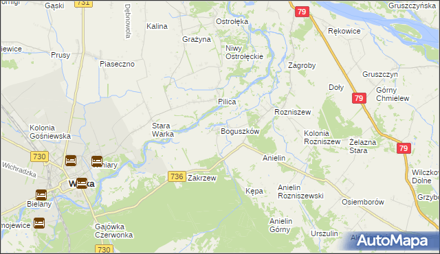 mapa Boguszków, Boguszków na mapie Targeo