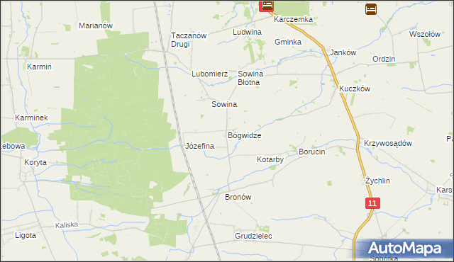 mapa Bógwidze, Bógwidze na mapie Targeo