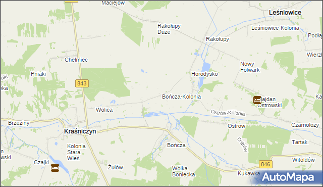 mapa Bończa-Kolonia, Bończa-Kolonia na mapie Targeo