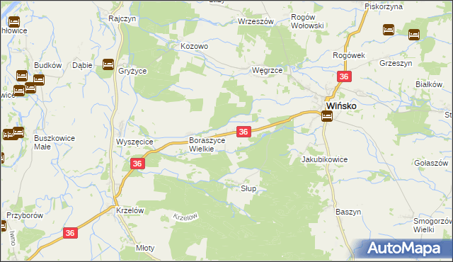 mapa Boraszyce Małe, Boraszyce Małe na mapie Targeo