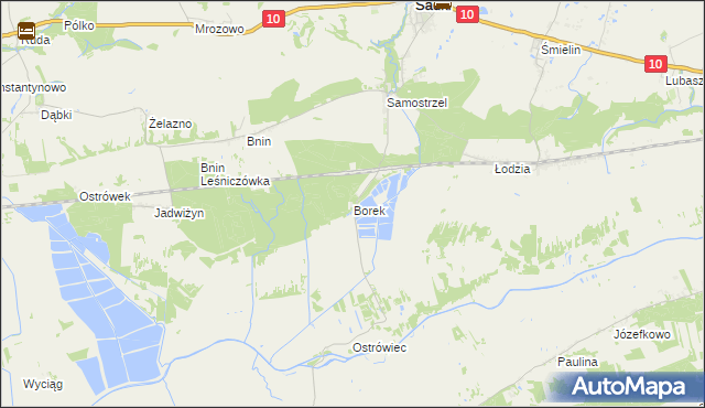 mapa Borek gmina Sadki, Borek gmina Sadki na mapie Targeo