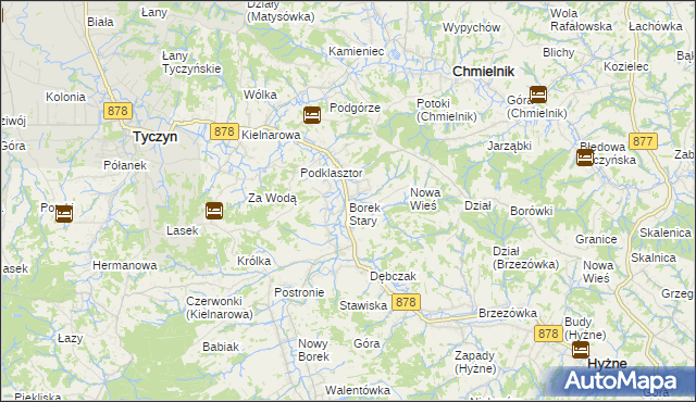 mapa Borek Stary, Borek Stary na mapie Targeo