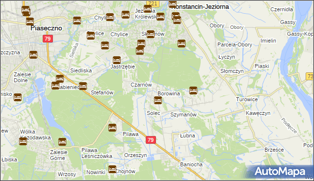 mapa Borowina gmina Konstancin-Jeziorna, Borowina gmina Konstancin-Jeziorna na mapie Targeo