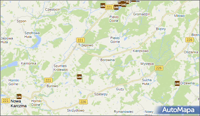 mapa Borowina gmina Przywidz, Borowina gmina Przywidz na mapie Targeo