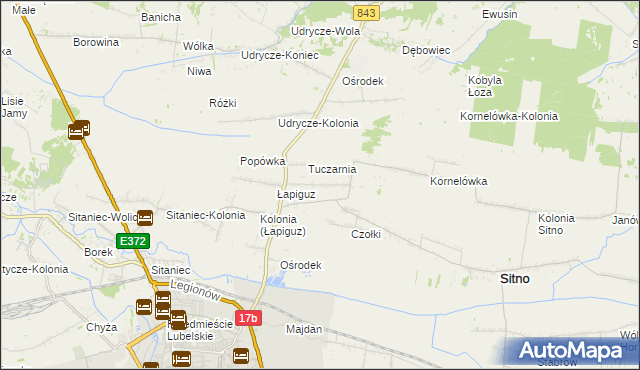 mapa Borowina Sitaniecka, Borowina Sitaniecka na mapie Targeo