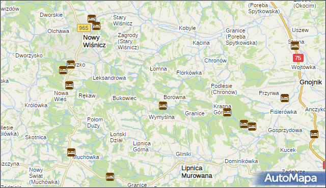 mapa Borówna, Borówna na mapie Targeo