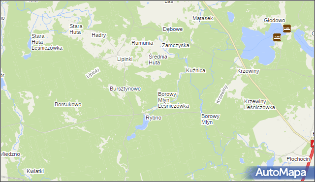 mapa Borowy Młyn Leśniczówka, Borowy Młyn Leśniczówka na mapie Targeo
