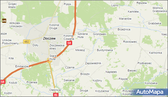 mapa Borzęckie, Borzęckie na mapie Targeo