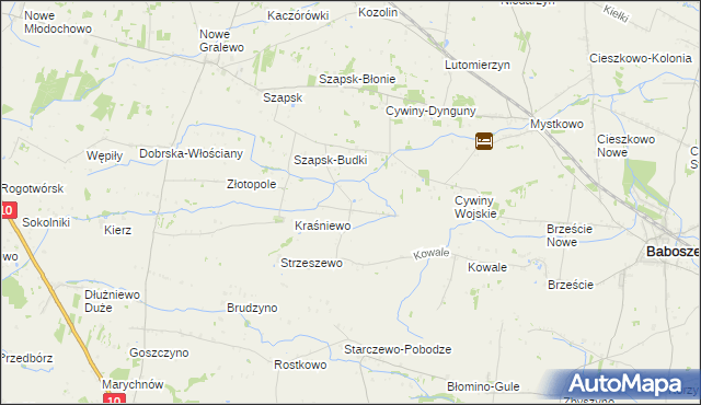 mapa Bożewo gmina Baboszewo, Bożewo gmina Baboszewo na mapie Targeo
