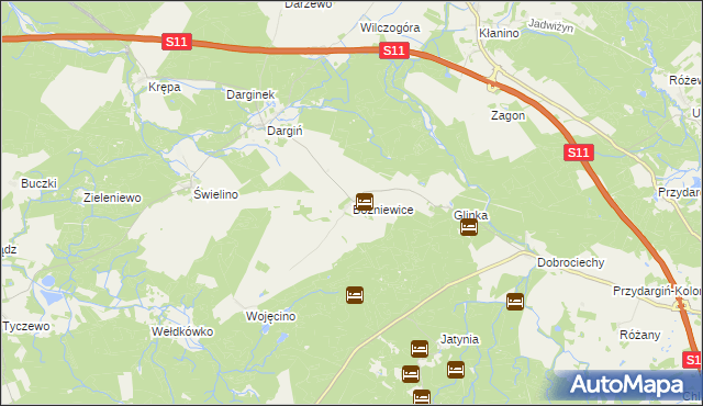 mapa Bożniewice gmina Bobolice, Bożniewice gmina Bobolice na mapie Targeo