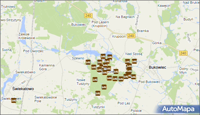 mapa Branica gmina Bukowiec, Branica gmina Bukowiec na mapie Targeo