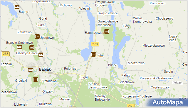 mapa Brdów, Brdów na mapie Targeo