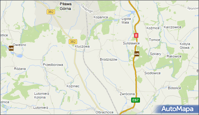 mapa Brodziszów, Brodziszów na mapie Targeo