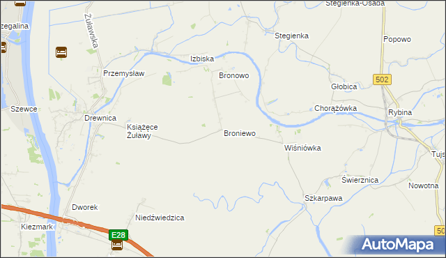 mapa Broniewo gmina Stegna, Broniewo gmina Stegna na mapie Targeo