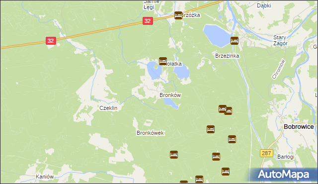 mapa Bronków, Bronków na mapie Targeo