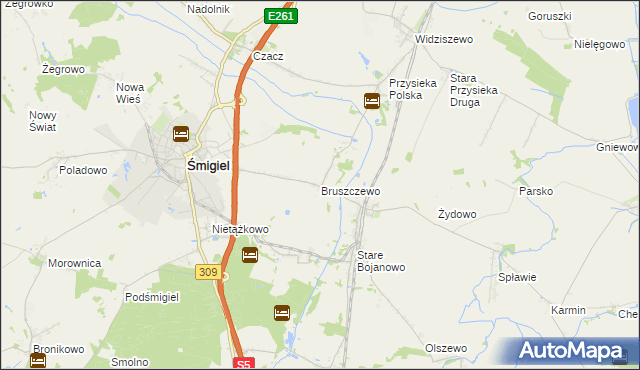 mapa Bruszczewo, Bruszczewo na mapie Targeo